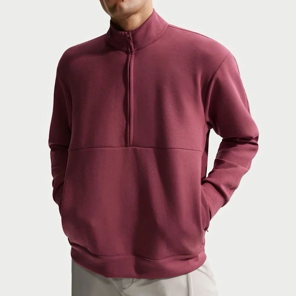 Nike 24.7 ImpossiblySoft Mens Dri-FIT 1/2-Zip Top Large Pink Smoke/Light Boulder